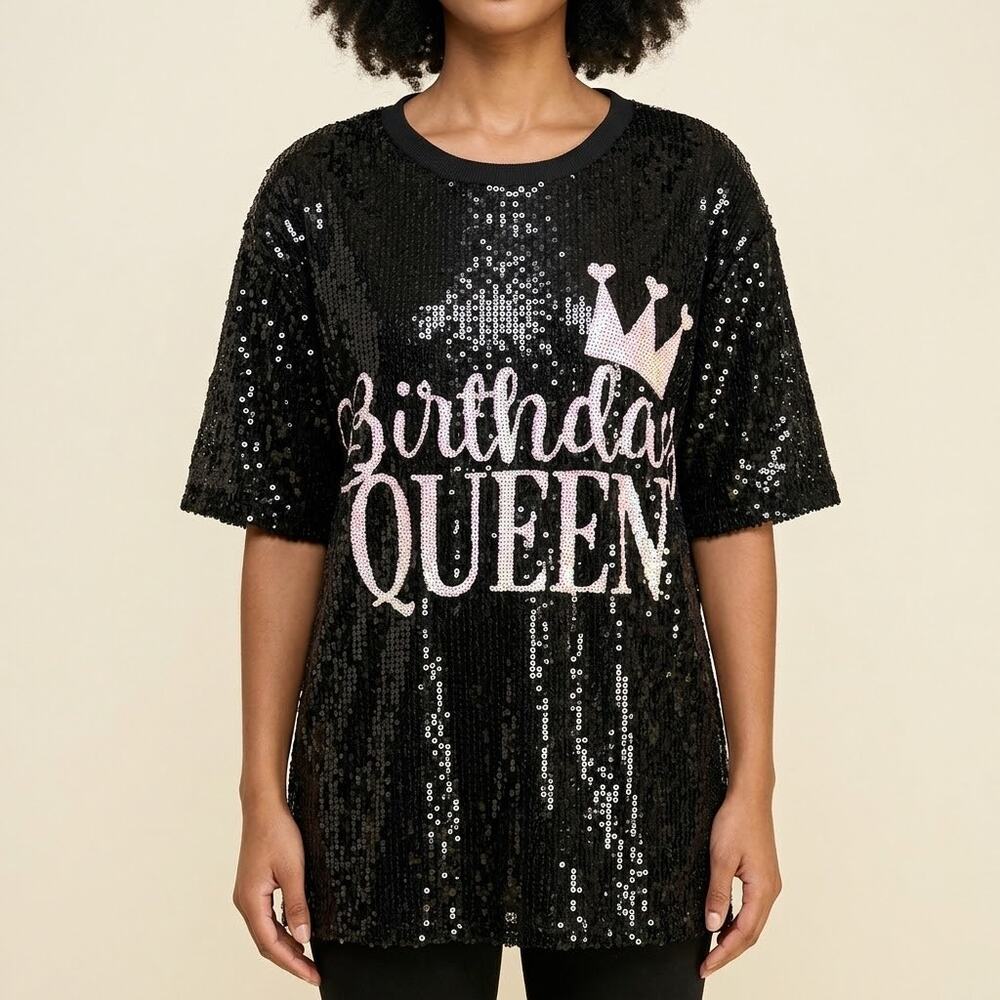 236-Birthday Queen Sequin Top / PTP 24”